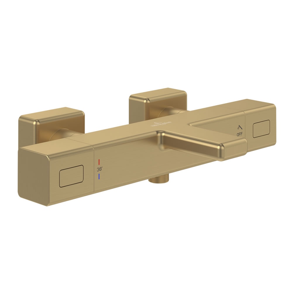 Cutout image of Villeroy & Boch Universal Brushed Gold Square Bath Shower Mixer